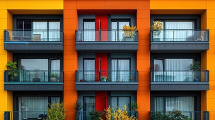 Fototapeta premium Modern Architecture with Colorful Facade