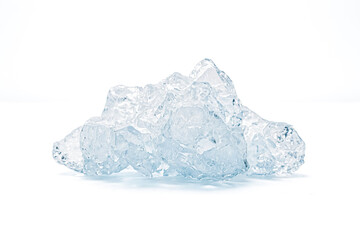 Obraz premium Close up of Ice Cubes on White Background