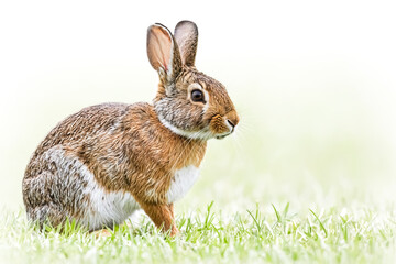 Fototapeta premium Brown Rabbit Sitting in Grass