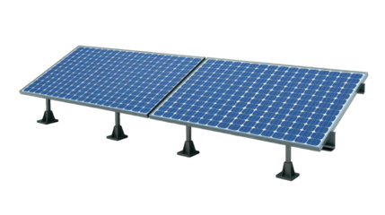 Electric Solar cell isolated on transparent background or PNG file. Solar energy. Environmental theme. Green energy concept.