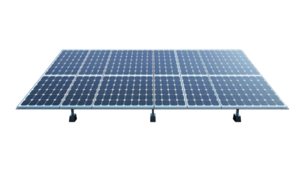 Electric Solar cell isolated on transparent background or PNG file. Solar energy. Environmental theme. Green energy concept.