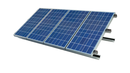 Electric Solar cell isolated on transparent background or PNG file. Solar energy. Environmental theme. Green energy concept.