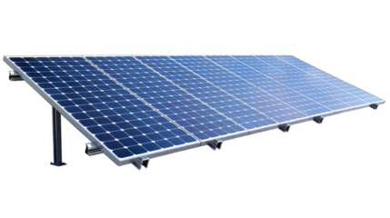 Electric Solar cell isolated on transparent background or PNG file. Solar energy. Environmental theme. Green energy concept.