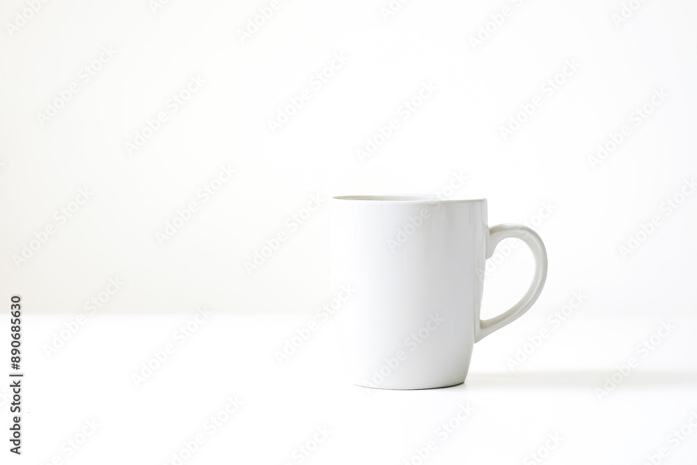 Canvas Prints White Mug on White Background