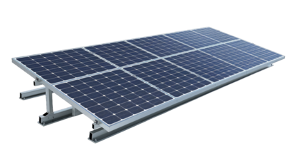 Electric Solar cell isolated on transparent background or PNG file. Solar energy. Environmental theme. Green energy concept.