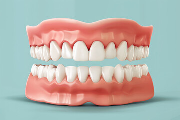 Obraz premium White jaw teeth dental illustration, enamel whitening medical treatment, healthy oral mouth hygiene