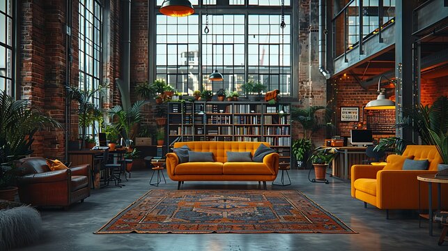 Innovative product launch event flyer showcasing an open area tech incubator with smart devices featuring a writing space on the right side for event information and launch wishes