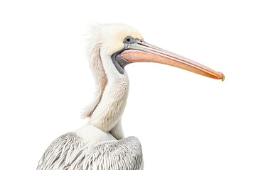 Fototapeta premium Close-up of a pelican's head and beak isolated on white