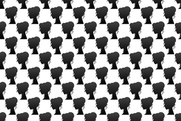 Woman silhouette seamless pattern background