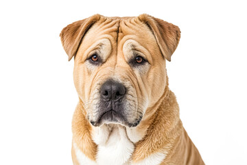 Obraz premium Close-up Portrait of a Golden Dog with Sad Eyes