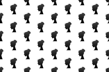 Woman silhouette seamless pattern background