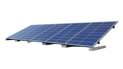Electric Solar cell isolated on transparent background or PNG file. Solar energy. Environmental theme. Green energy concept.