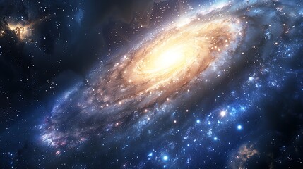 Fototapeta premium Spiral Galaxy with a Bright Core