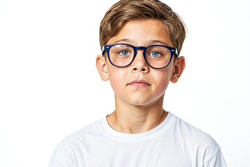 Fototapeta premium Portrait of a young boy wearing glasses