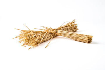 Bunch of Straw Isolated on White Background