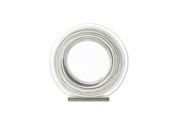 White Oval Sculpture with Metal Base