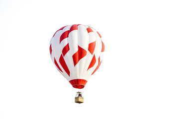 Naklejka premium Red and White Hot Air Balloon Isolated on White Background