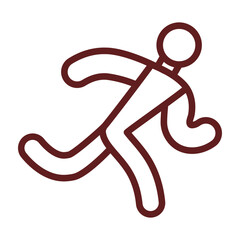 running Vector Line Maroon Icon Design