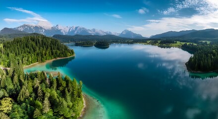 Obraz premium lake and mountains