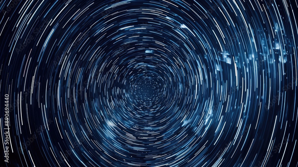 Wall mural star trails forming circular patterns around the north star