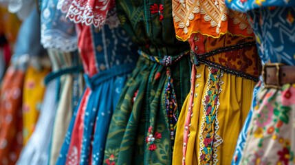 Colorful women's costumes for Oktoberfest