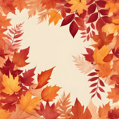 Autumn leaves background with warm hues