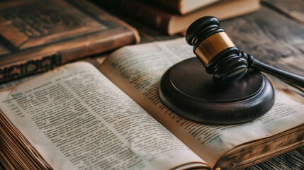 Gavel on an Open Book