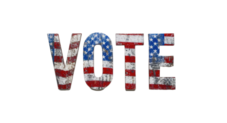 Presidential Election 2024 in United States. Vote day, November 5. US Election campaign - Make your choice. United States flag. Transparent background or PNG file.
