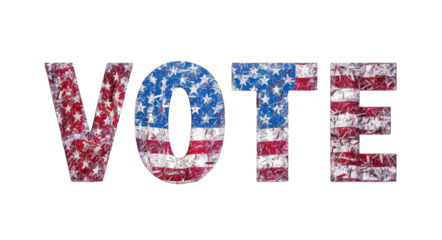 Presidential Election 2024 in United States. Vote day, November 5. US Election campaign - Make your choice. United States flag. Transparent background or PNG file.