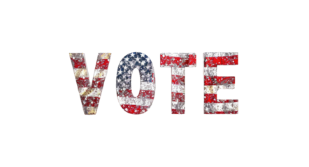 Presidential Election 2024 in United States. Vote day, November 5. US Election campaign - Make your choice. United States flag. Transparent background or PNG file.