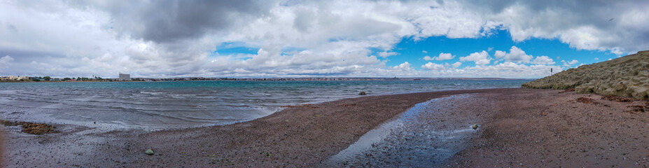 Puntas cuevas cliffs landscape, puerto madryn, chubut, argentina