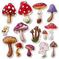 Mushrooms Vector Stickers – Unique and Detailed Design