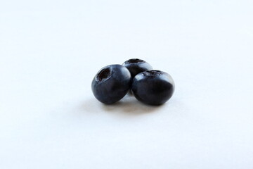 fresh blueberries or bilberry fruit isolated on white background,copy space