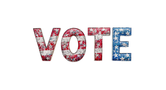 Presidential Election 2024 in United States. Vote day, November 5. US Election campaign - Make your choice. United States flag. Transparent background or PNG file.