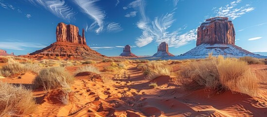 Monument Valley with Snow-Capped Buttes