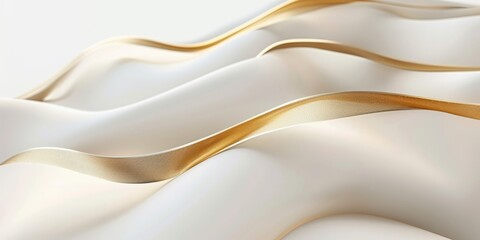 Obraz premium Featuring abstract flowing white and gold lines, ideal for elegant, modern, and sophisticated design projects