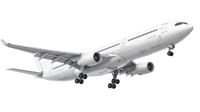 Airplane aircraft transport airplane transportation travel traveler flight fly air plane trip jet business. Transparent background or PNG file.