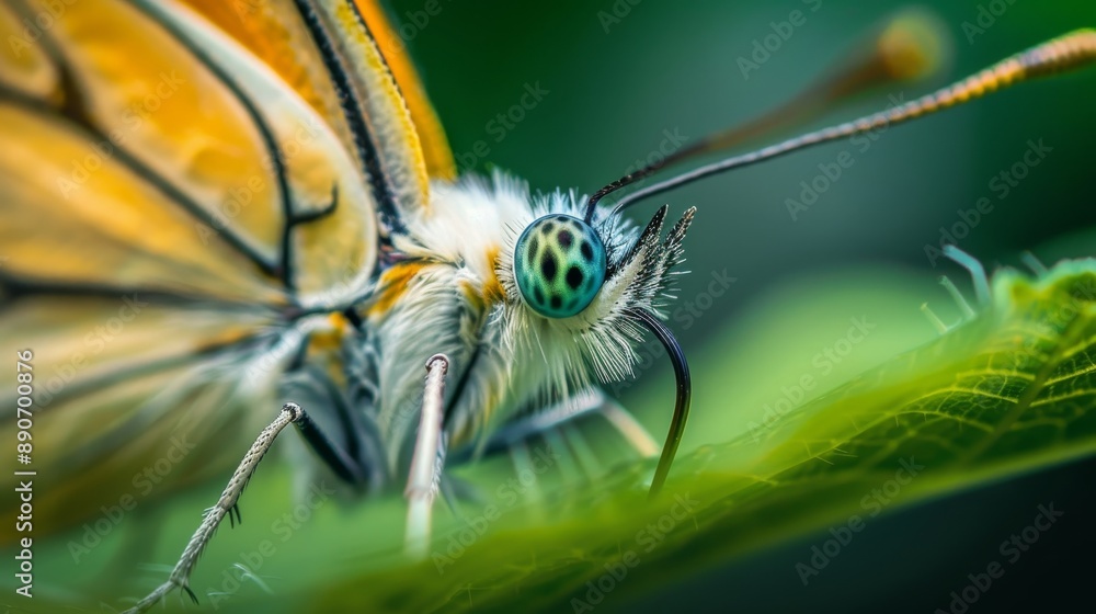 Poster macro shot of a butterfly's proboscis in action.