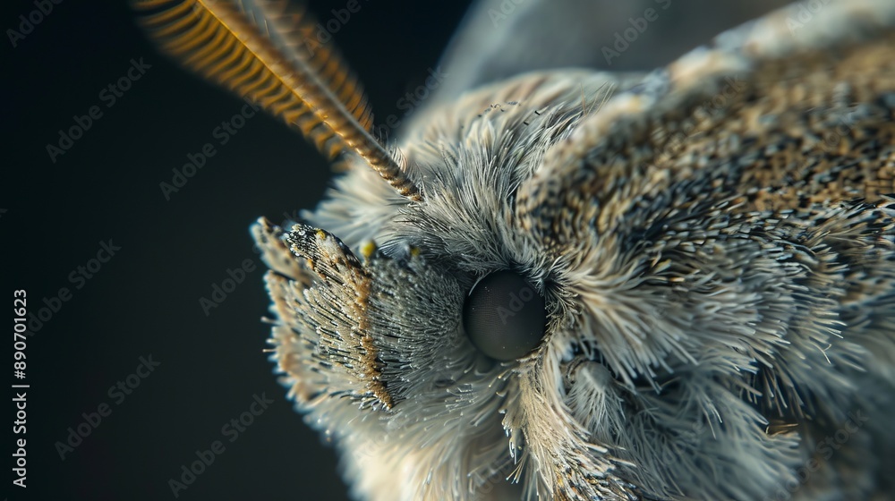 Poster Close-up of a moth displaying intricate details and textures in a natural setting