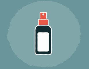 Medicine spray bottle icon in flat style