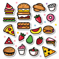 Simple Food Sticker Icons – Cute Vector Collection for Planners & Crafts