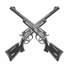 Crisscrossed Shotguns in Classic Vintage Cartoon Style