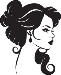 Young girl face icon cameo hair style 