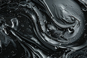 Abstract Black Liquid Texture at Night 