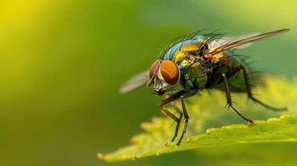 Naklejka premium Focus on the delicate wings of a fly