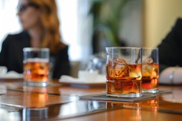 Colleagues having a constructive dialogue in a work meeting