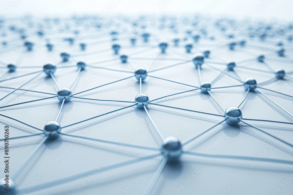 Poster network concept with interconnected nodes forming a cohesive system