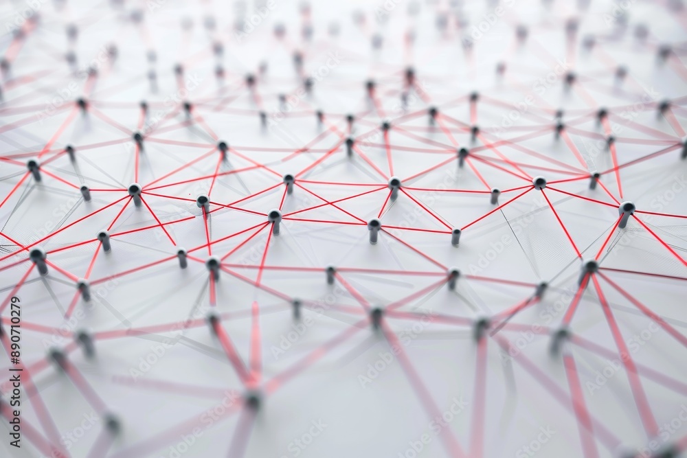 Poster network concept with interconnected nodes forming a cohesive system