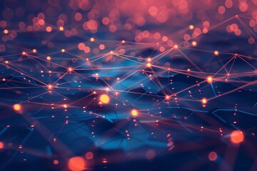 Digital network illustration with nodes representing devices and endpoints