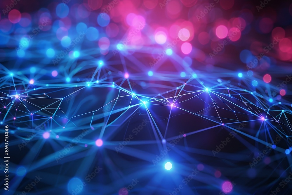 Poster abstract network illustration symbolizing complex data transmission